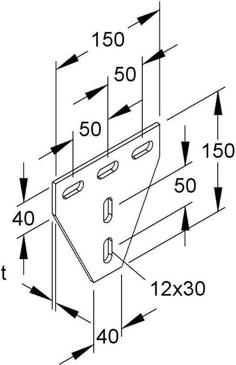 Actual product image Niedax NIE KNT 50/50 cross connector 90Â° for connecting profile U 50 to U 50