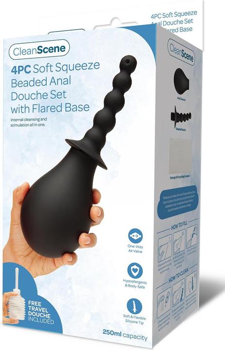 Produktbild AquaClean CleanScene 4 Pc Soft Squeeze Beaded Anal Douche Set w/Flared Base