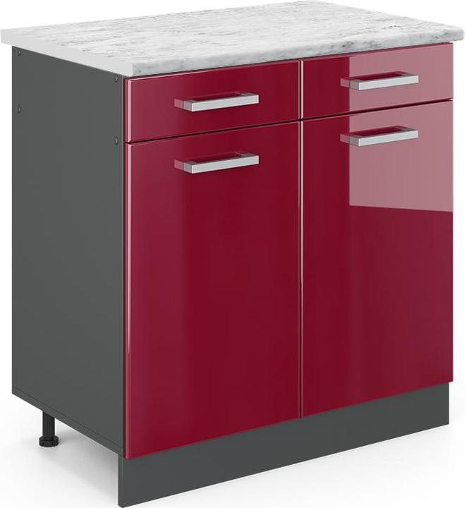 Anthrazit, Bordeaux Hochglanz, Marble-Weiss, Rot Hochglanz