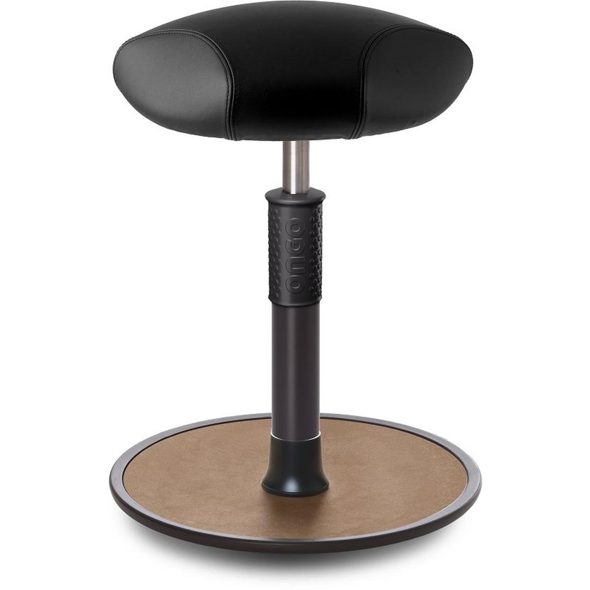 Ongo, Bürostuhl, Sitz- Stehhocker Free Regular Triangel Boxmark Leder schwarz schwarz /Natur