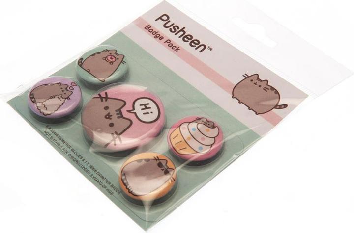 Actual product image Pusheen Buttons Pin Set 5Pack Metal