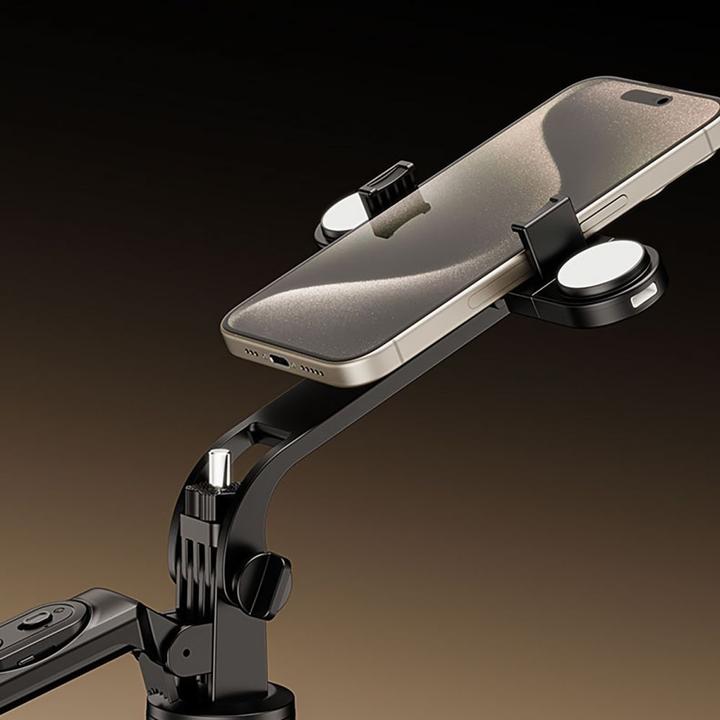 Actual product image Hurtel Selfie stick WH181D-Y1S 1.75m aluminium alloy telescopic tripod with dual lamp and phone holder -