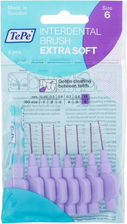 Actual product image TePe Interdental brushes Extra Soft ISO 6 (8x, 1.10 mm)