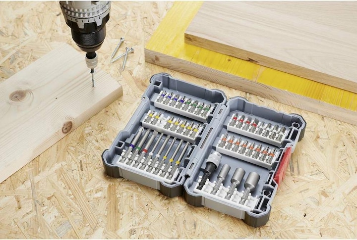 Image du produit Bosch Professional Zubehör Jeu d'embouts de vissage, 45 pièces (Croix Phillips PH 1, Croix Phillips PH 2, Croix Phillips PH 3, Croix Pozidriv PZ 1, Croix Pozidriv PZ 2, Croix Pozidriv PZ 3, Hexagonale (hexagonal) 3, Hexagonale (hexagonal) 4, Hexagone (hexagonal) 5, Hexagonale (hexagonal) 6)