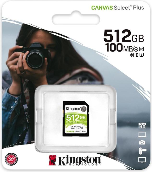 Productafbeelding Kingston Canvas Select Plus (512 GB, SDXC, U3, UHS-I)