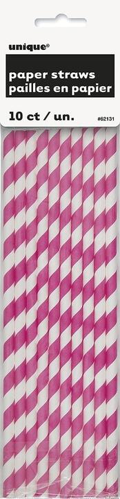 Produktbild Unique Party Trinkhalm Papier Mit Streifen 10erPack (10 x)