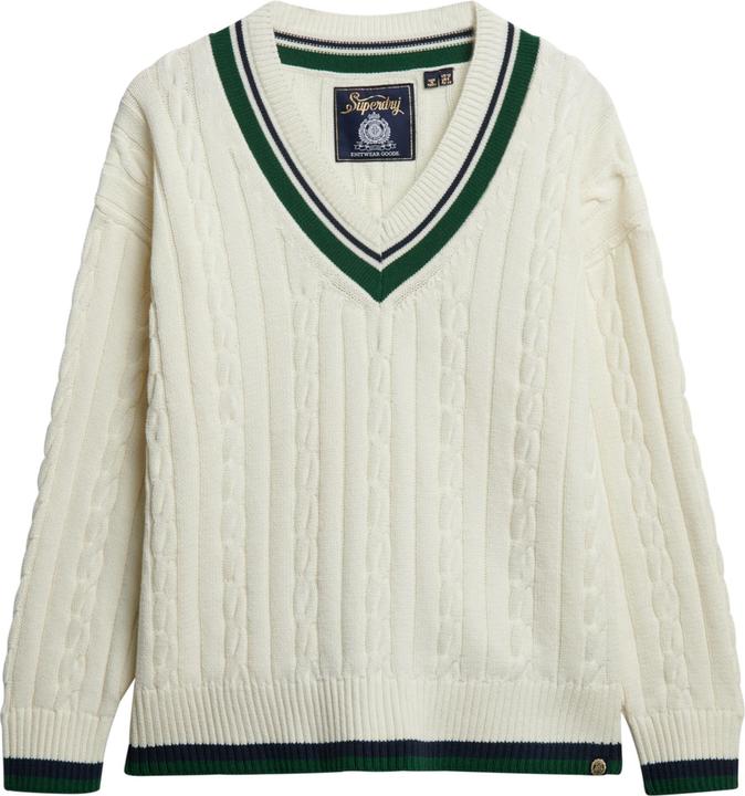 Produktbild Superdry Cricket Strickpullover in Übergrösse mit V-Ausschnitt (L)