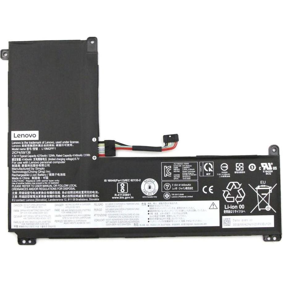 Lenovo 2-C Laptop Battery 32Wh, 7.5V, L19M2PF1, Notebook Akku