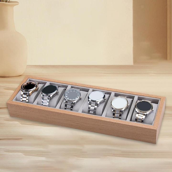 Image du produit JTI Montres box en bois - 6 compartiments