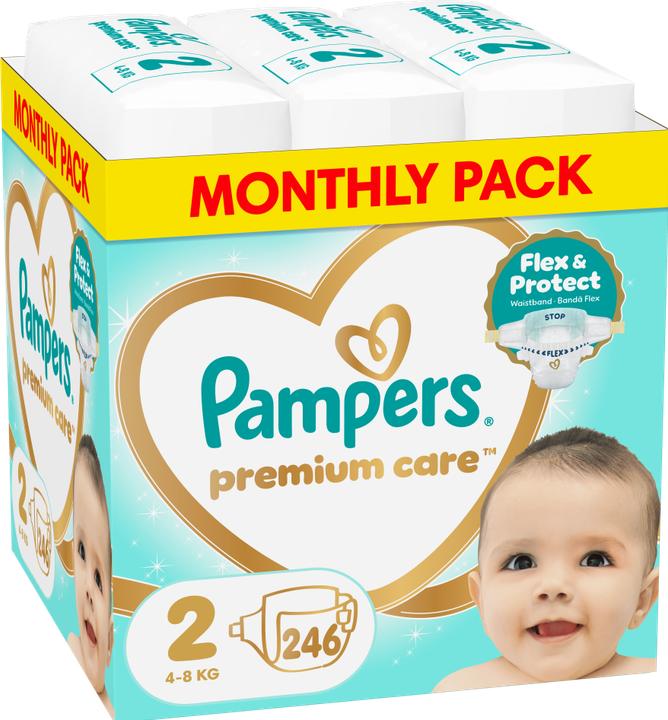 Image du produit Pampers Premium Care Size 2 Diapers 246 Count (Taille 2, 246 pcs)