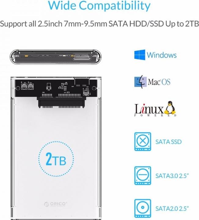 Image du produit Orico Boîtier HDD 2.5" USB 3.0 2139U3-CR-EP (2.5")