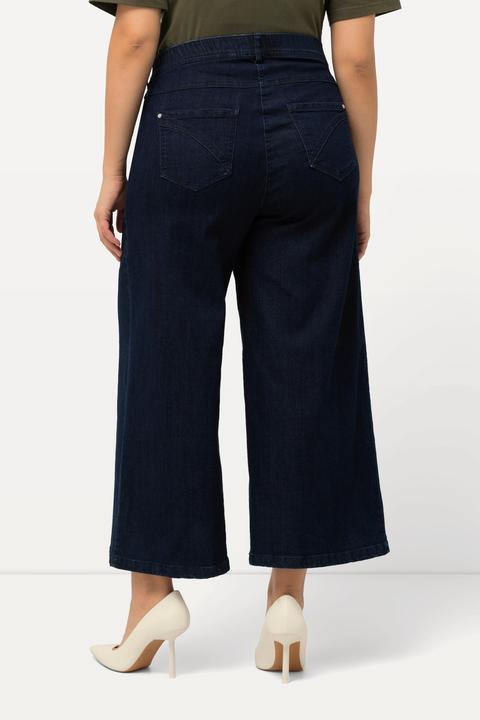 Actual product image Ulla Popken Marlene Soft Denim Cropped Culotte Jeans (52)