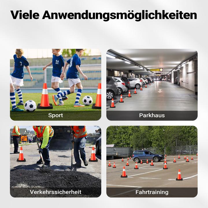 Produktbild Wiltec Verkehrskegel 45cm Leitkegel Pylon Warnhütchen Warnkegel aus PVC & Gummi