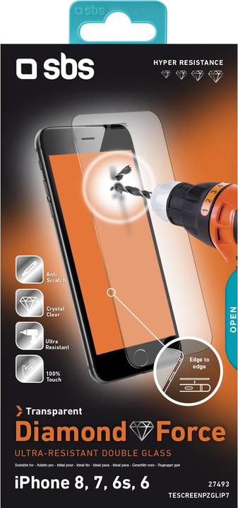 Produktbild SBS Screen Protector Ultra Glass für iPhone 8/7/6s/6 (1 Stück, Apple iPhone 8)