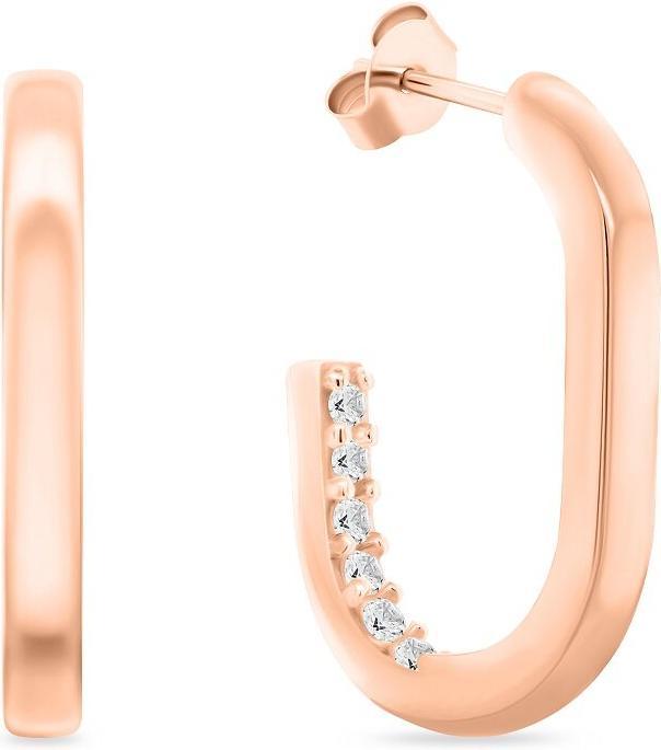 Immagine prodotto Brilio Argento - Eleganti orecchini ovali in bronzo con zirconi EA992R