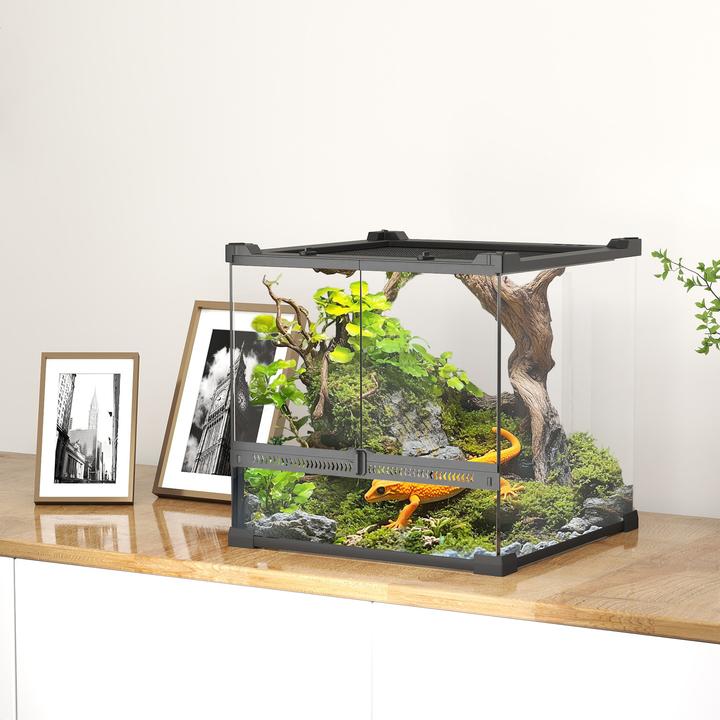 Image du produit PawHut Terrarium Hartglas, Stahl Schwarz