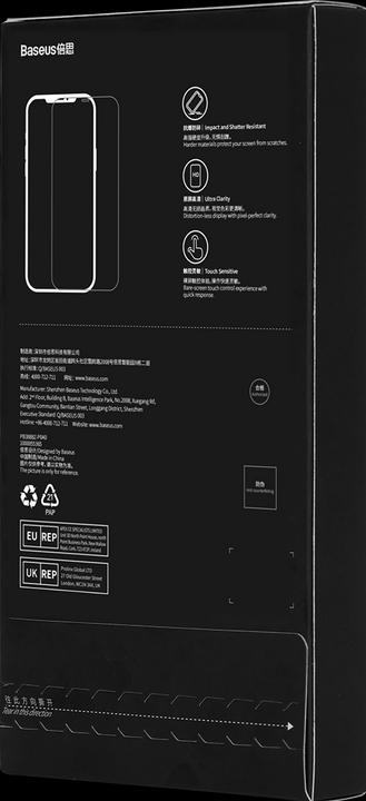 Actual product image Baseus 0.3mm Full-Coverage Privacy Protection Crystal Tempered Glass Screen Protector with Dust Filter for (1 Piece, Apple iPhone XS Max)