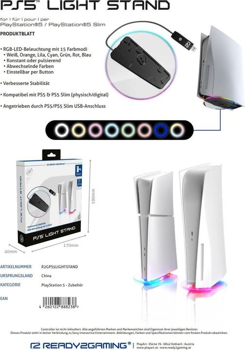 Produktbild ready2gaming PS5 Light Stand (PS5)