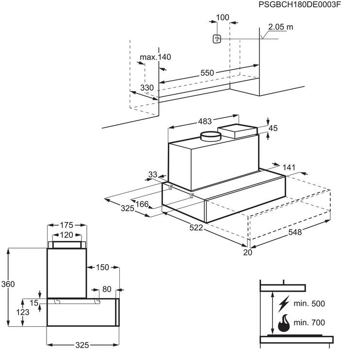 Nutritional values and ingredients Electrolux DCL5536SW (Wall hood)