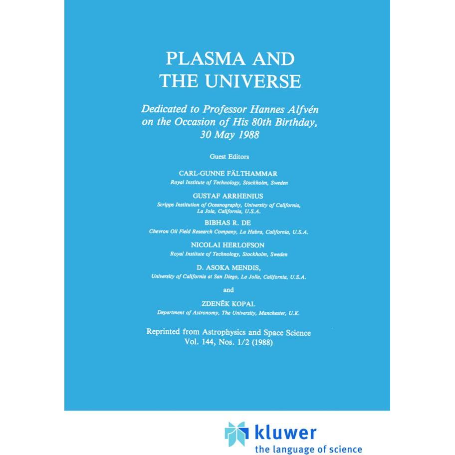 Plasma and the Universe, Fachbücher von Zdenek Kopal, Carl-Gunne Fälthammar, R. de Bibhas, Nicolai Herlofson, Gustaf Arr...