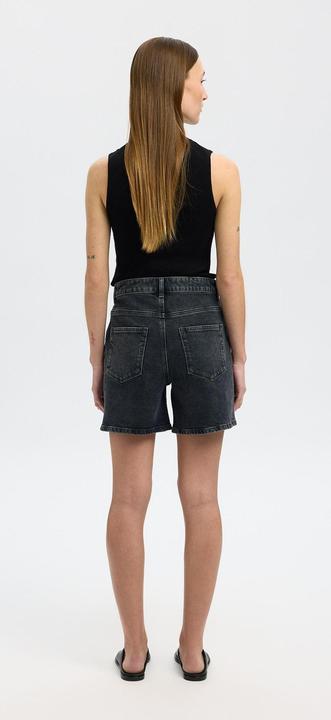 Actual product image Selected Femme Black High Waist Jean Shorts (40)