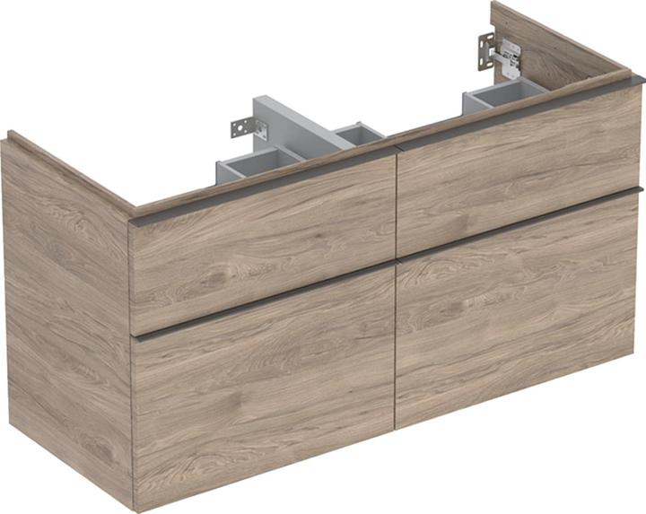Actual product image Geberit iCon vanity unit for double washbasin, 4 drawers, 118.4x61.5x47.6 cm, 502309 (118.5 x 47.5 x 61.5 cm)