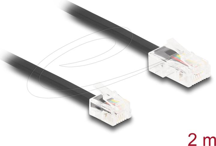 Delock Câble téléphonique RJ45 mâle vers RJ11 mâle noir 2 m