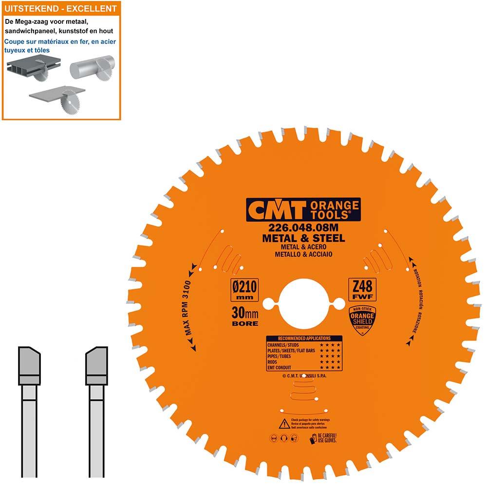 CMT 226.048.08M Sägeblatt für Metall und harte Materialien 210 x 30 x 48T (226.048.08M)
