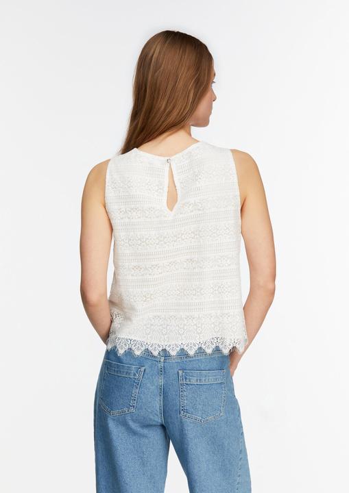 Actual product image Comma Bluse Feminines Baumwollspitzentop mit Muschelsaum (44)
