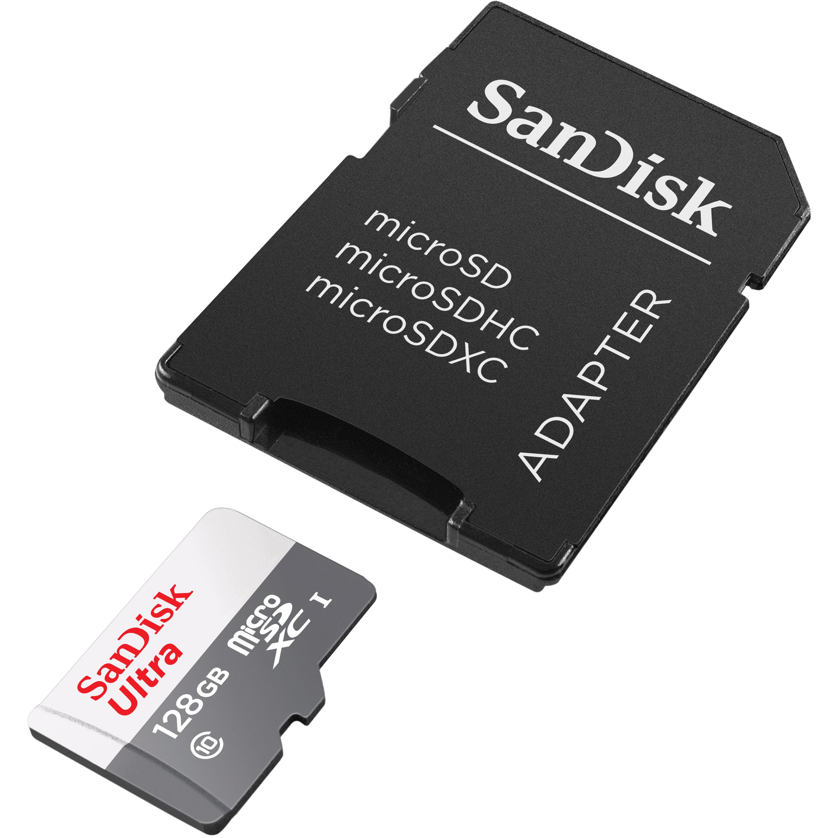 Thumbnail - SanDisk Ultra Lite microSDXC Ad. 128GB 100MB/s (128 GB, microSDXC, U1, UHS-I), Speicherkarte, Grau, Weiss