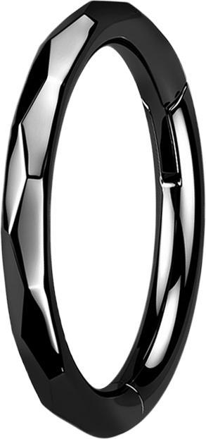 Produktbild Star Piercing Micro Segmentring klappbar schwarz facettiert (ohne Messing, Titan)