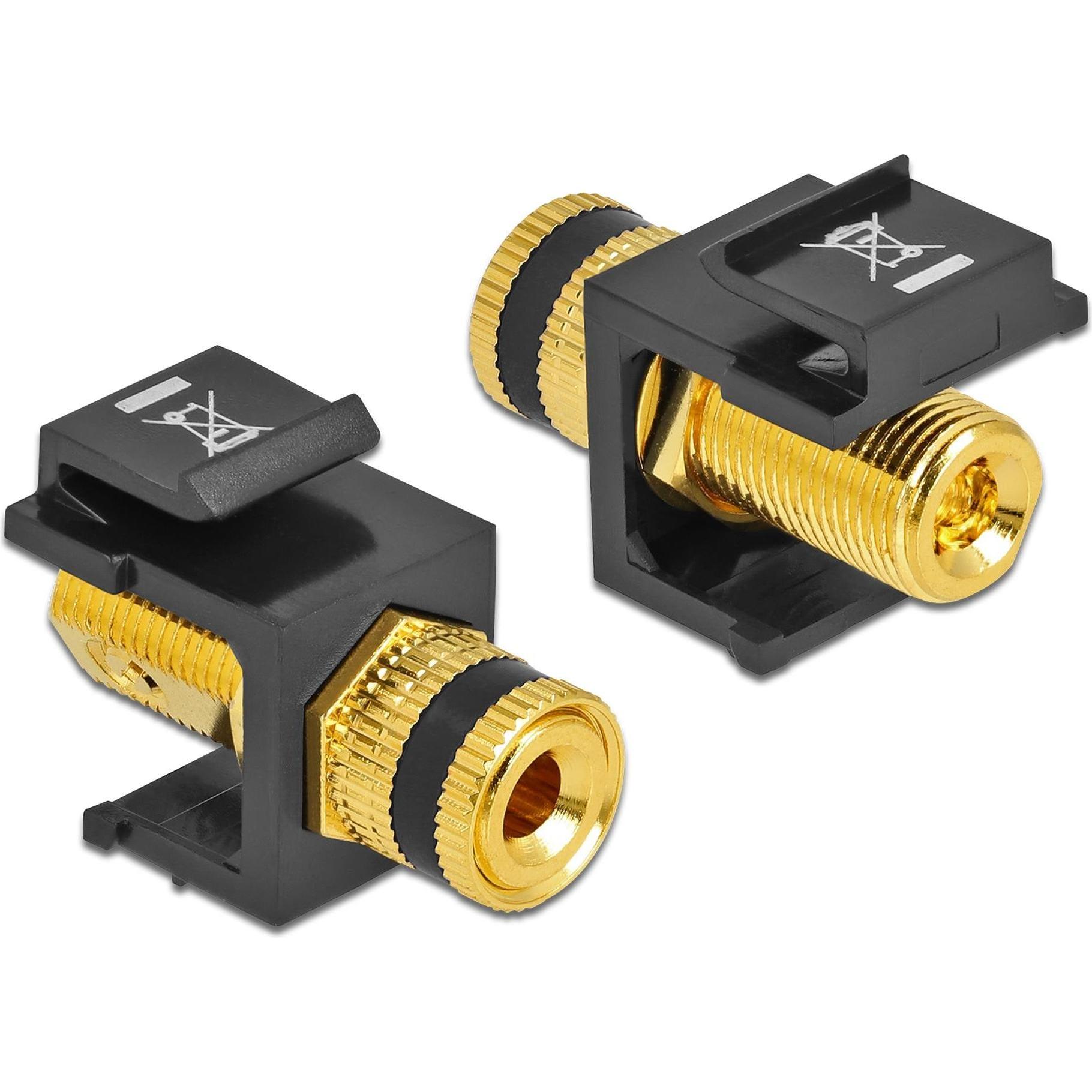 Delock Keystone Modul Polklemme > Gewindebuchse schwarz / schwarz (0.03 m), USB Kabel