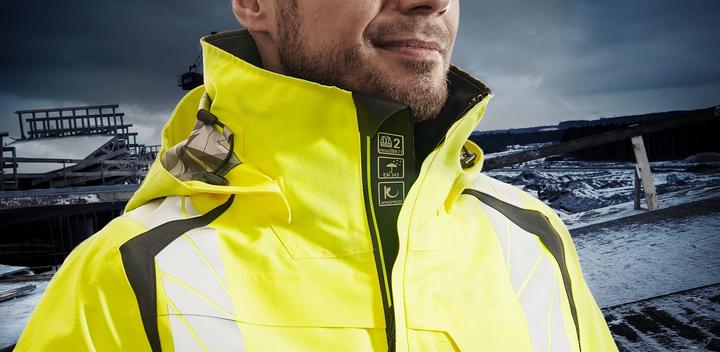 Actual product image Mascot High visibility hard shell jacket orange/black-blue, size S (49)