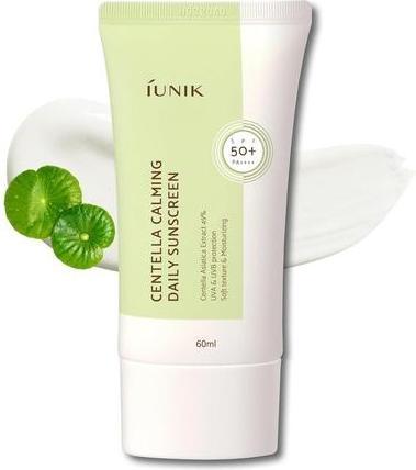 iUNIK Centella Calming Vegan Moisture SPF 50+ PA++++ Non-Sticky Light-Weight Daily Sunscreen Reef-Sa (Crème solaire visage, SPF 50+, 60 ml, 60 g)