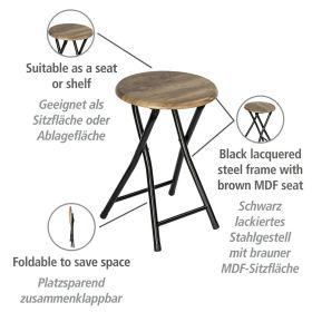 Actual product image Wenko Folding stool Forio brown, H: 46.0 cm