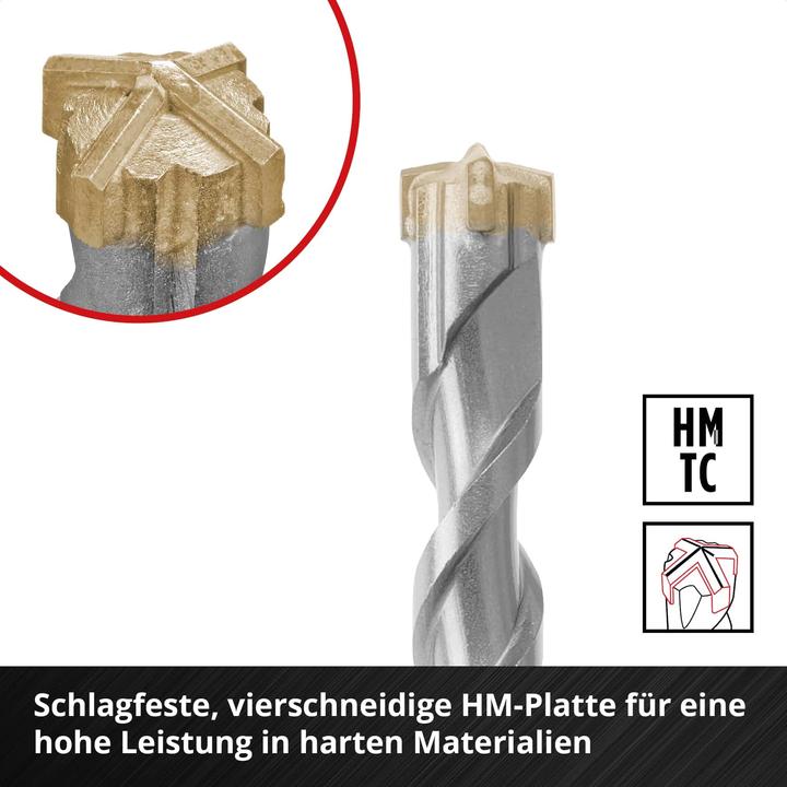 Actual product image Einhell SDS-Plus drill bit set 265515, 6-14 mm, 210 mm, 7-piece (10, 12, 14 mm, 2 x 8, 2 x 6)