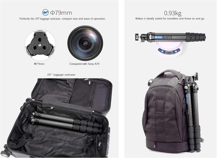 Actual product image Leofoto LS-255C Set (Carbon, Metal)
