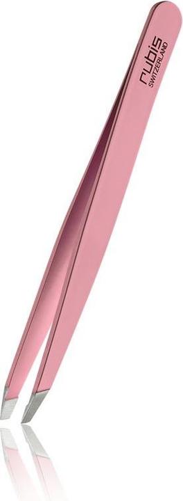 Actual product image Rubis Tweezers oblique, butterfly laser pink, Inox