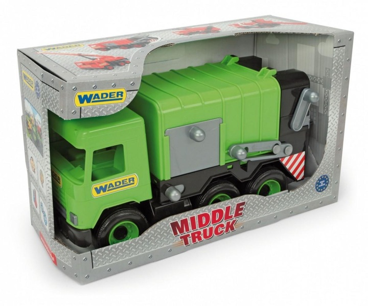 Produktbild New Ray Green Middle Truck Müllwagen im Karton