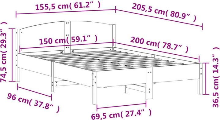 Image du produit vidaXL Bettgestell (150 x 200 cm)
