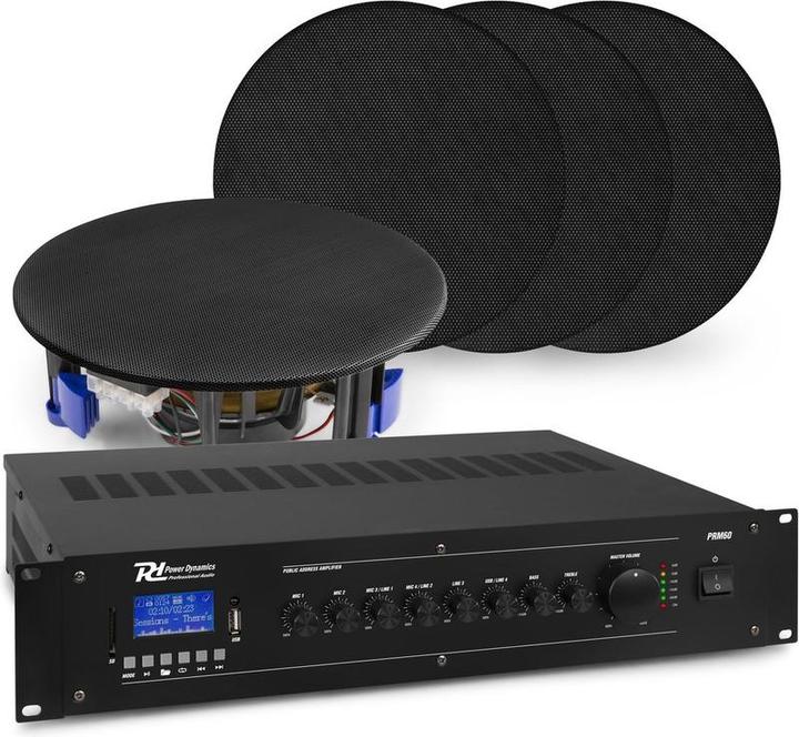 Actual product image Power Dynamics met Bluetooth, 4x zwarte inbouw speaker en 100v versterker van (Active)