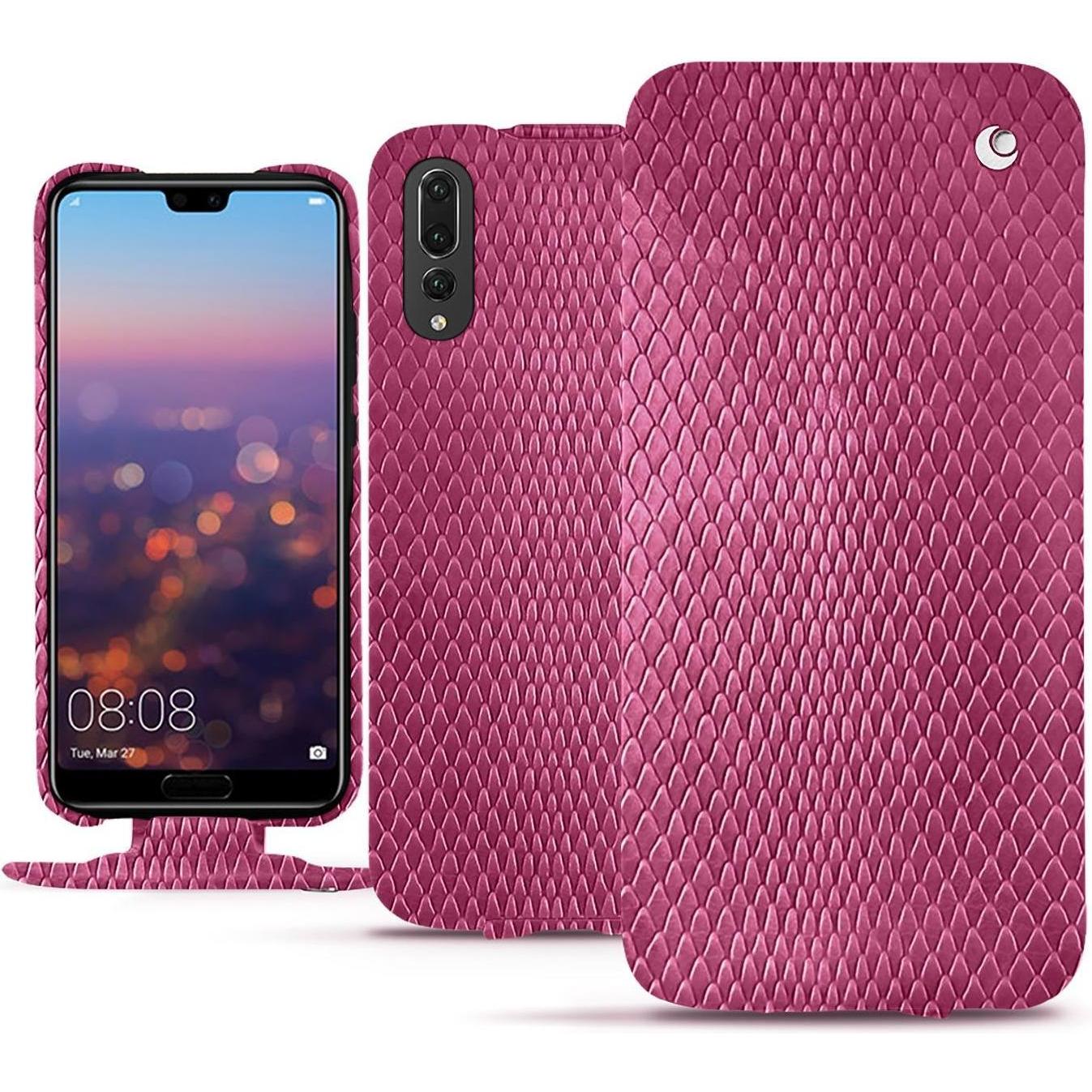 Noreve Lederschutzhülle vertikal (Huawei P20 Pro), Smartphone Hülle, Rosa