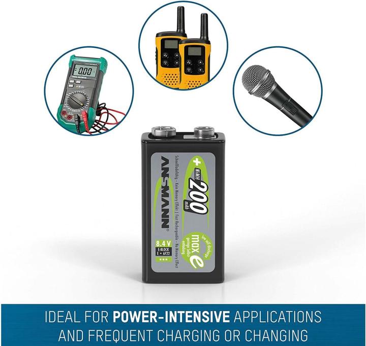 Produktbild Ansmann E-Block (1 Stk., 9V Block, 200 mAh)