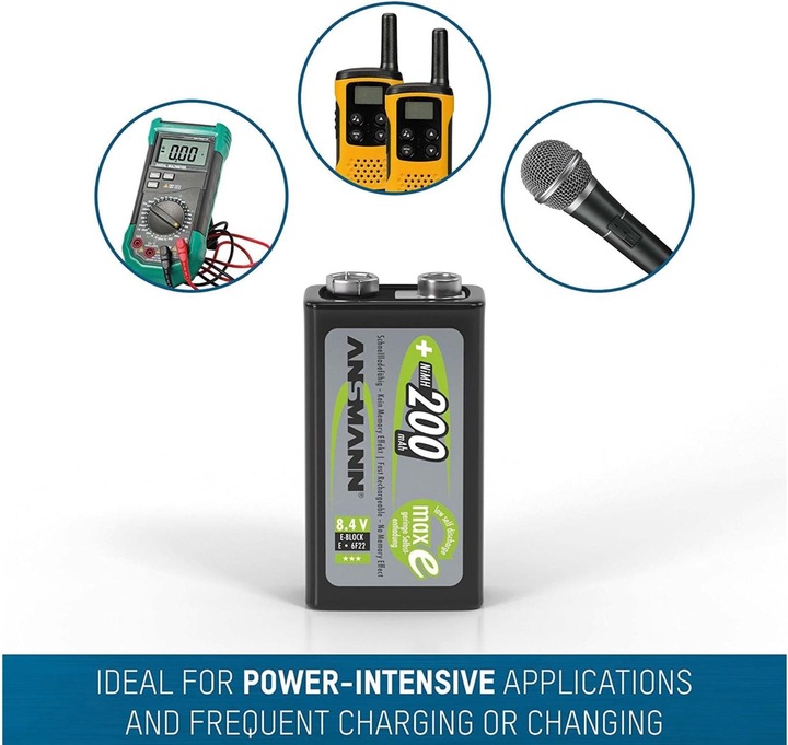 Produktbild Ansmann E-Block (1 Stk., 9V Block, 200 mAh)