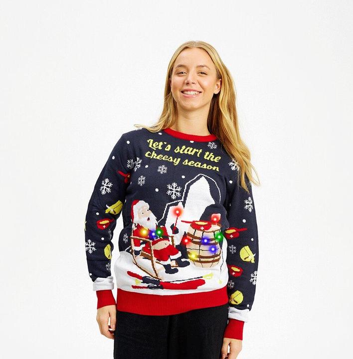 Produktbild Christmas Sweats Let’s start the cheesy season Swiss Edition LED Sweater (XL)