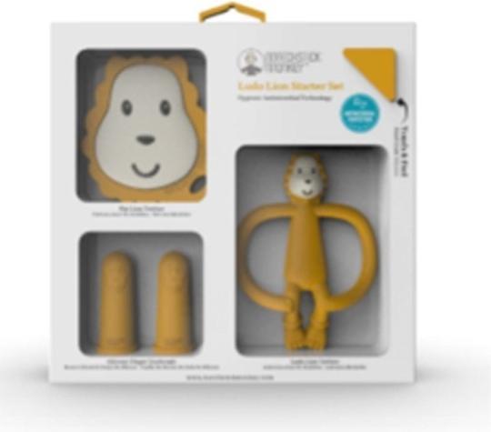 Actual product image Matchstick Monkey Teether 'Ludo Lion' Starter Set 4 pieces (3 Months)