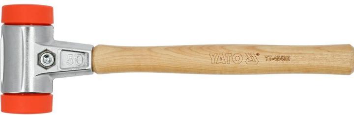 Actual product image Yato Pflasterhammer Schonhammer, 50 mm,Gummihammer, Einsätze Ultra-Polyethylen (830 g)