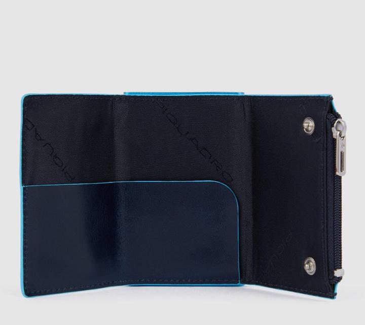 Actual product image Piquadro Blue Square - Compact wallet with sliding system and coin compartment