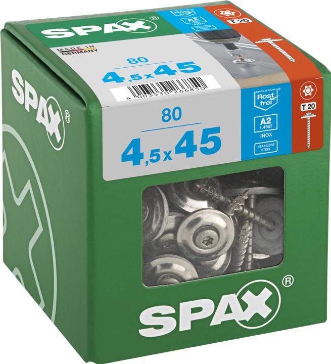 Produktbild Spax Spenglerschraube A2 T-Star Plus T20 4cut Dichtscheibe 20mm XL (1 Schrauben pro Stück)