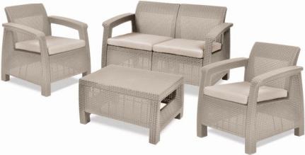 Actual product image Keter CORFU LOUNGE SET with cushions Armchairs 75x70x79h